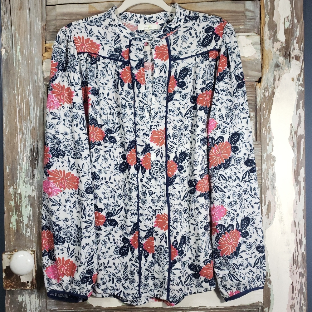 Anthro Porridge Floral Long Sleeve Top Size Med